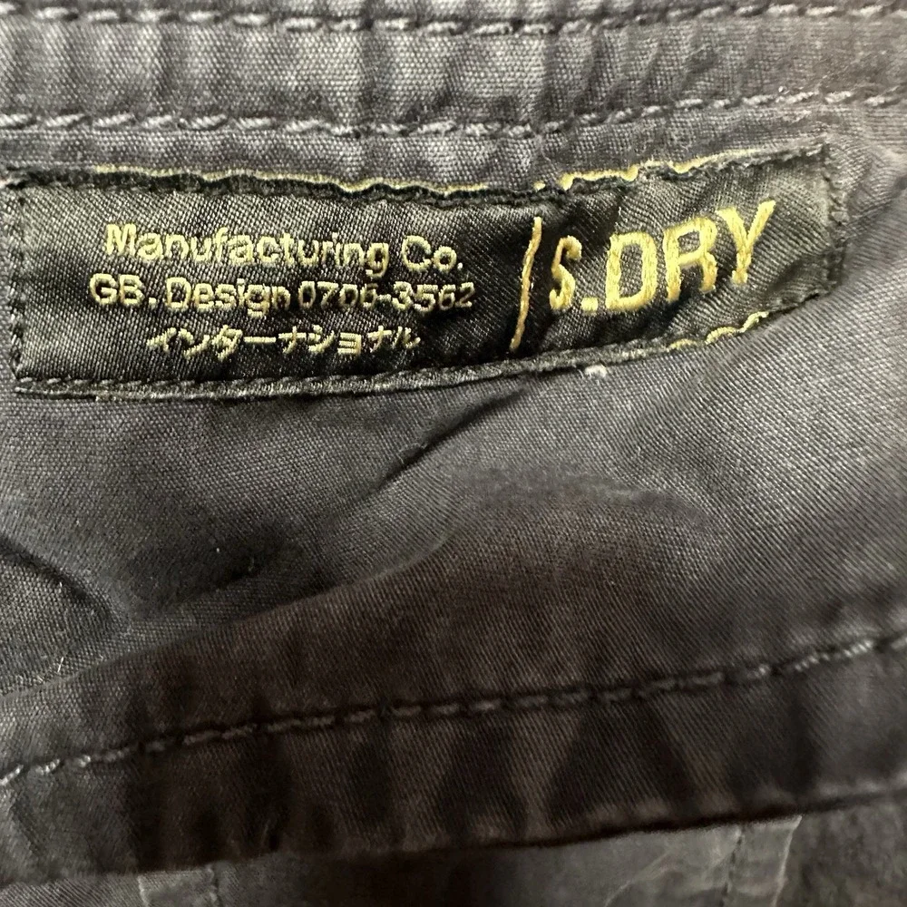 Superdry Parachute Cargo‎ Pants Black Wide Leg Zip Fly 32x31 03-54-76